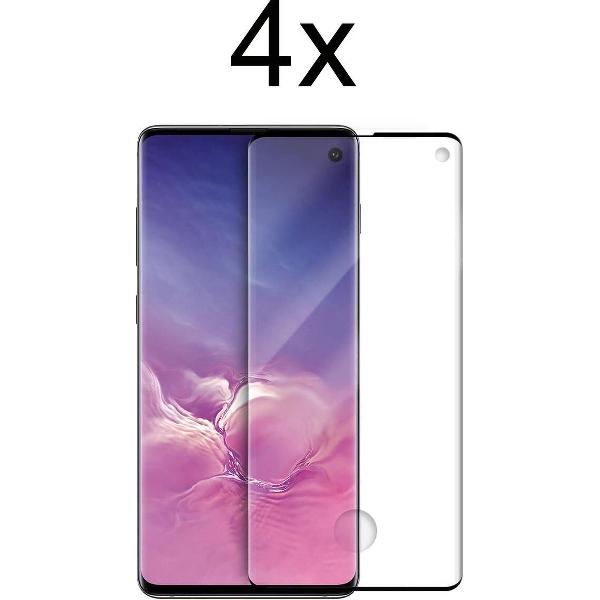 Samsung S10 Screenprotector - Beschermglas Samsung galaxy S10 Screen Protector Glas - Full cover - 4 stuks