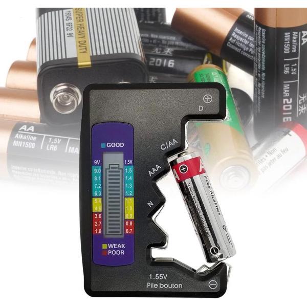 Battery tester - Universeel - digitale batterij tester - Set van 2