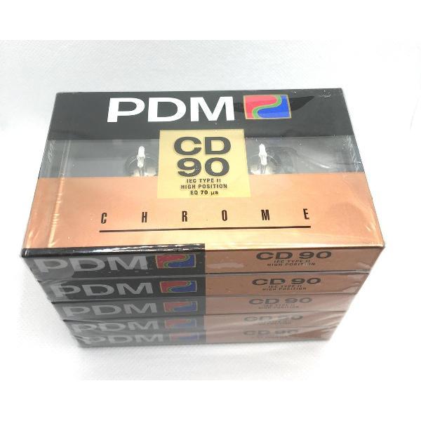 Audio Cassette Tape PDM CD 90 Chrome 5 Pack / Uiterst geschikt voor alle opnamedoeleinden / Sealed Blanco Cassettebandje / Cassettedeck / Walkman / PDM cassettebandje.