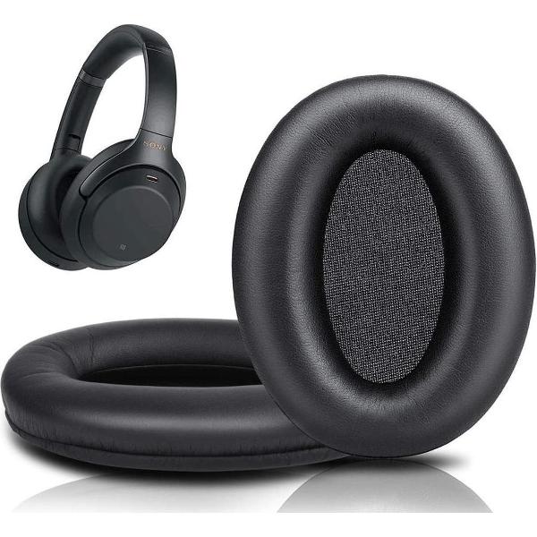 Luxe Lederen Oorkussen Set Voor Sony WH-1000XM3 - Vervangende Koptelefoon Earpads - Oor Kussens - Ear Pads - Oorkussens Met Noise Cancelling Memory Foam Binnenlaag - Zwart