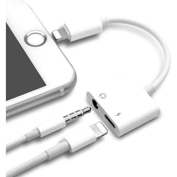 2 in 1 Adapter Opladen Luisteren Voor Apple iPhone 12 Plus XS MAX Splitter 3.5mm Jack Koptelefoon Aux Kabel Telefoon Connector