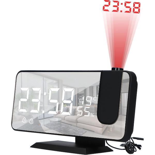 E-Quality® Wekkerradio Projector – USB Oplaadfunctie –Projectieklok – Alarmklok – FM Radio – Digitale Wekker – LED Display