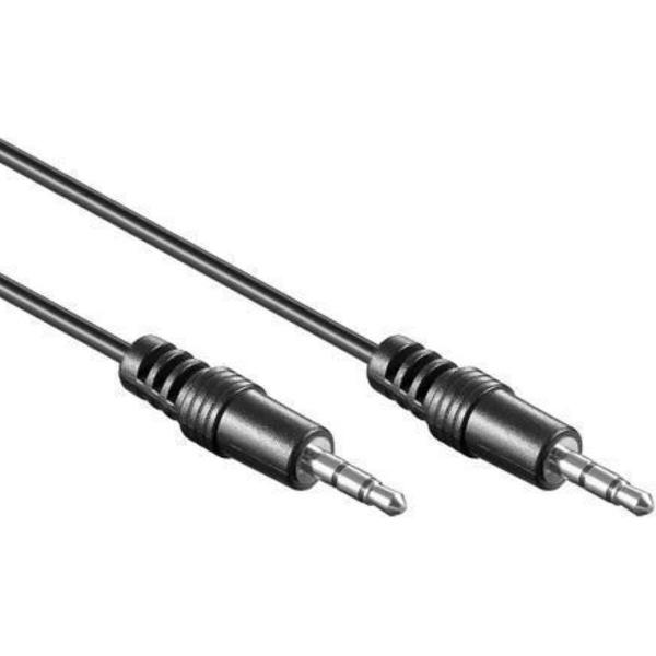 Mobigear AUX Cable 3,5 mm naar 3,5 mm Black (1 meter) - AUX voor Auto - AUX Stereo - Zwart
