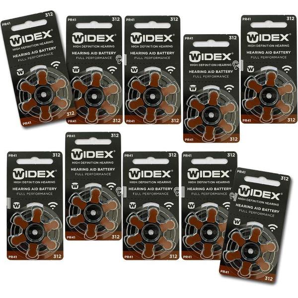 Widex | Hoortoestel batterijen | 10 pakjes | 60 batterijen | Bruine sticker | P312 | gehoorapparaat