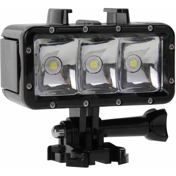 30M Waterdicht Video licht 3 Modes Flashlight met Base Mount & schroeven voor GoPro HERO4 Session /4 /3+ /3 /2 /1, Dazzne, XiaoYi Camera