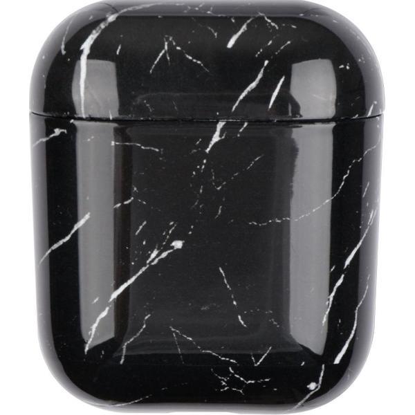 Finchy® Airpods Hoesje Marmer - Hard Airpods Case - Zilver Zwart - Voor Airpods 1 en 2 - Diverse Kleuren