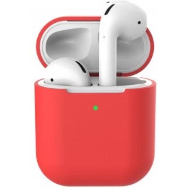 Apple AirPods Hoesje - Siliconen AirPods Case - geschikt voor AirPods 1 en 2 - Rood