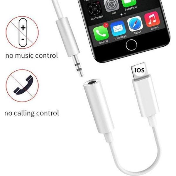 Apple iPhone Splitter jack 3.5mm - Koptelefoon - Lightning Adapter iPhone - Lightning naar 3.5 mm Jack Audio Aansluiting Adapter