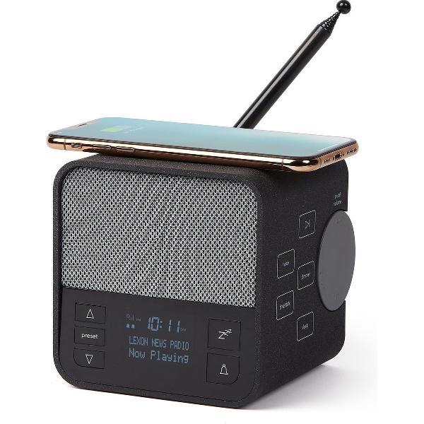 LEXON Oslo News DAB+ FM radio, speaker & draadloze mobiele lader grijs