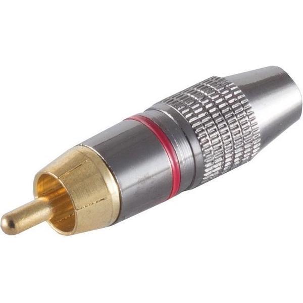 S-Impuls Premium Tulp (m) audio/video connector - tot 7mm - verguld - brons / rood
