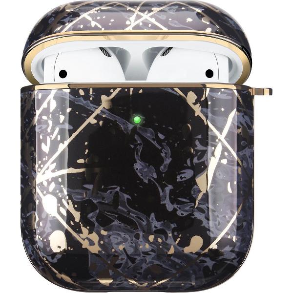 Airpods Hoesje Marmer – Hard Case – Zwart