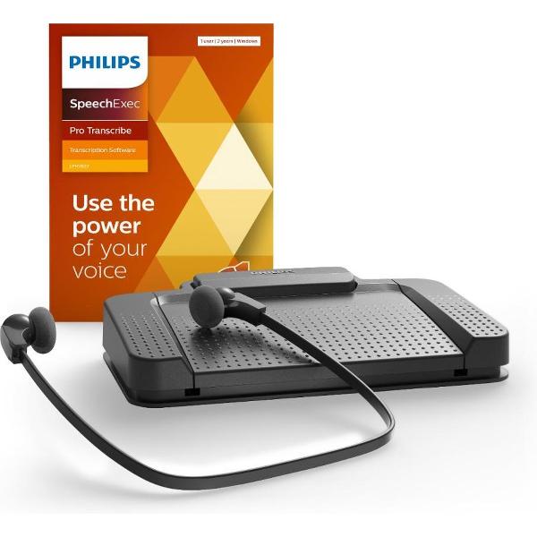 Philips LFH7277/08 Professionele Transcriptieset - USB voetschakelaar, Stereo headset, Speech Exec Pro Transcribe 2-year license