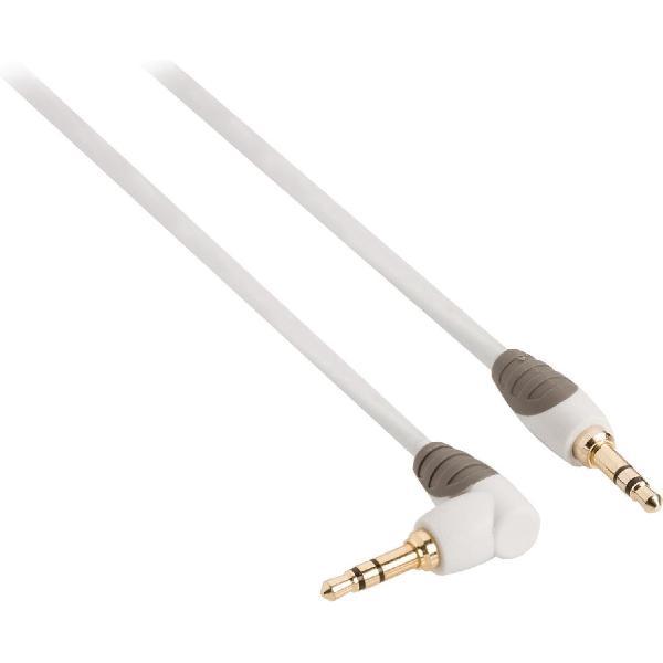Bandridge 3,5mm Jack stereo audio kabel / haaks - wit - 1 meter