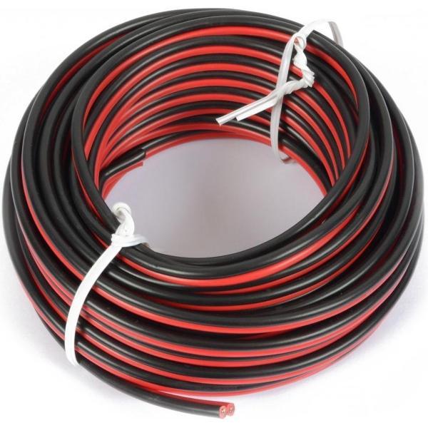 Shall 10 meter luidsprekerkabel rood/zwart 2 x 0.75 mm