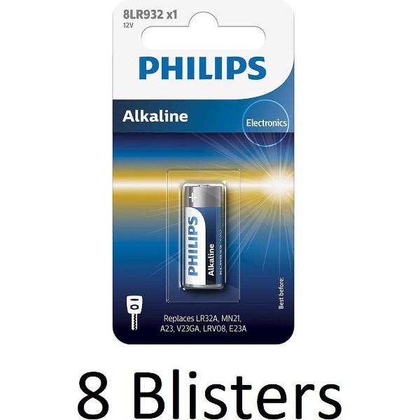 8 Stuks (8 Blisters a 1 st) Philips LR3/B Minicells Alkaline Batterij