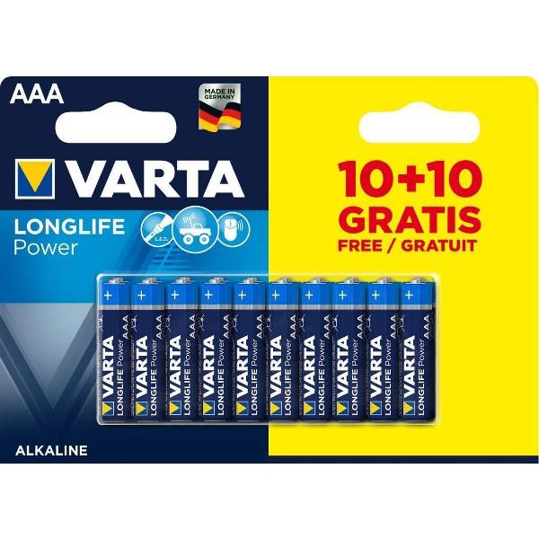 Varta - Varta Longlife Power AAA Alkaline Batterijen 20 Stuks - Altijd Garantie