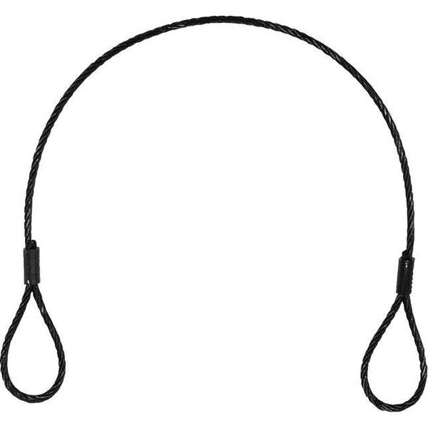 EUROLITE Steel Rope (SC) 400x3mm Zwart metout quick link