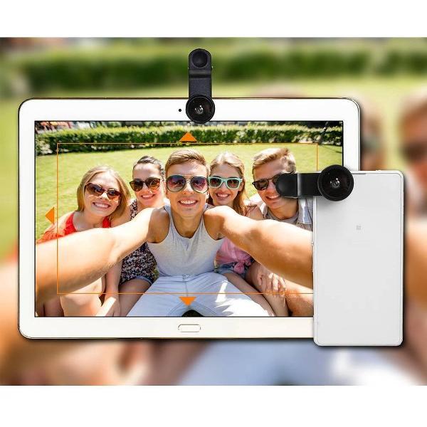 3-in-1 Lens Kit - Clip voor op smartphone of tablet! Fish Eye, Wide Angle & Macro Lens