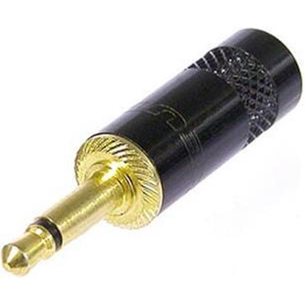 Velleman REAN - MINI JACKPLUG 3.5 mm - MONO - ZWARTE METALEN BEHUIZING - VERGULDE CONTACTEN (NYS226BG)