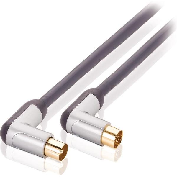 Coax Cable 120 dB Angled Coax Male - Coax Female 10.0 m Black