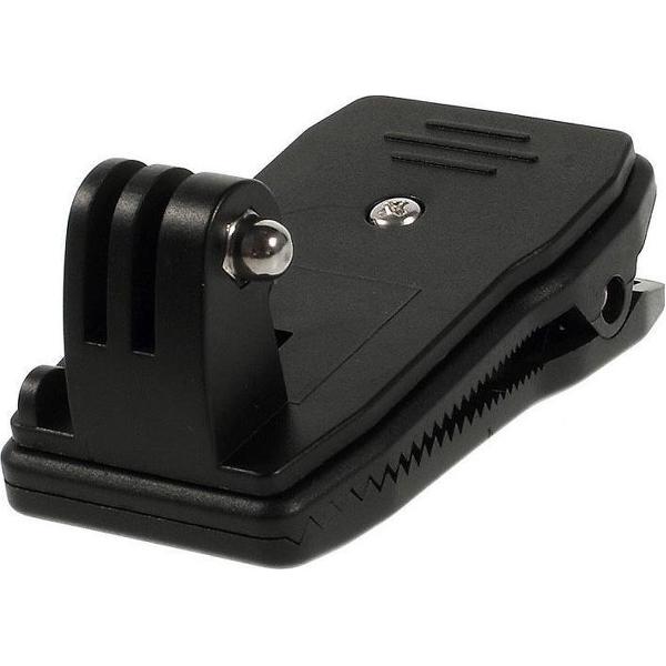 Shop4 - SJCAM SJ8 Klem - Knijpklem voor Rugzak, Riem of Pet Zwart