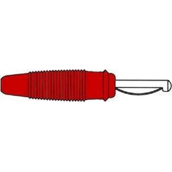 BANAANSTEKKER 4mm MET DWARSGAT EN SOLDEERAANSLUITING / ROOD (VQ 30) (HM1410D)