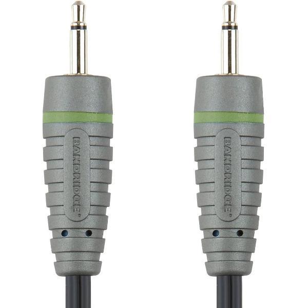 Bandridge audio kabel 3.5mm Jack - aux kabel stereo - male to male - 1 meter - zwart.