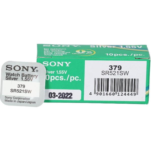 10 Stuks - Sony SR521SW (379) V379 SR63 Zilveroxide horloge knoopcel batterij