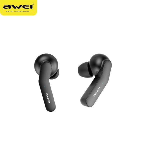 Awei Nieuwste 2019 Bluetooth Versie 5.0 oordoppen T10C: draadloze earbuds + draadloze oplaad case | waterafstotende sport airpods | noise cancelling in-ear headphones | Earbuds voor o.a. Apple en Samsung | Kleur zwart