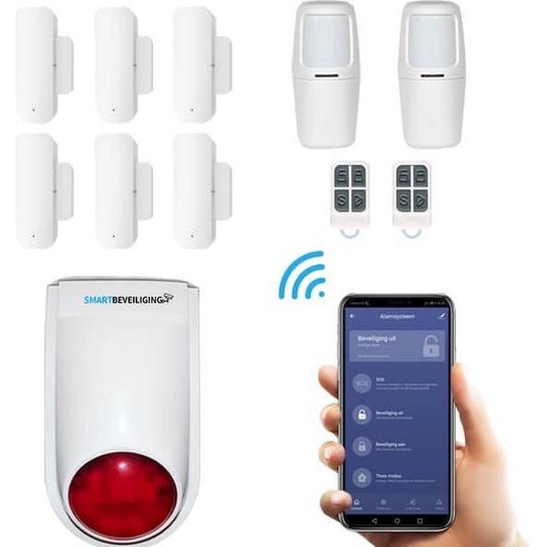 Draadloos WiFi Alarmsysteem voor woning met luide sirene - Beveiligingssysteem zonder abonnement - Volledig Draadloos - Uitgebreide Accessoires