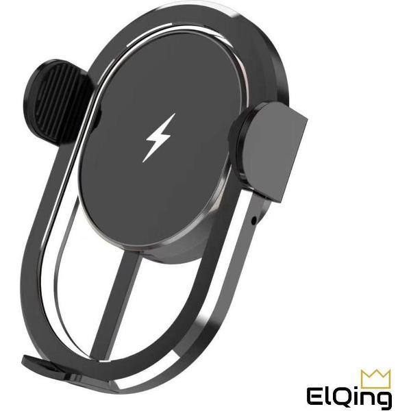 EQ Telefoonhouder Auto - Telefoonstandaard - Met Arm - Met 15W Fastcharge Functie - Op Dashboard, Raam Of In Ventilatierooster - Telefoonhouders Auto - Zilver - Autolader