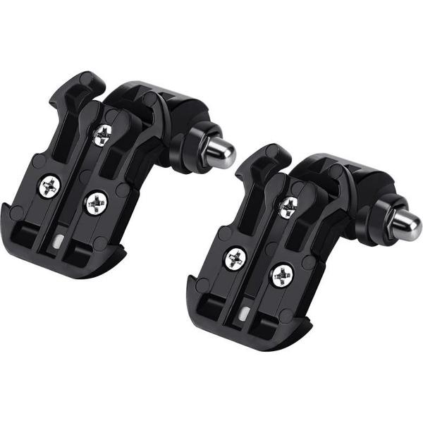 2 STUKS PULUZ zwart verticaal J-haak gesp Montageset voor GoPro NIEUWE HERO / HERO6 / 5/5 sessie / 4 sessie / 4/3 + / 3/2/1, Xiaoyi en andere actiecamera's (zwart)