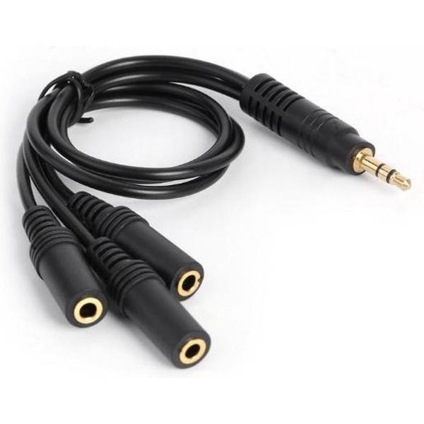 Dolphix 3,5mm Jack naar 3x 3,5mm Jack stereo audio splitter - zwart - 0,30 meter