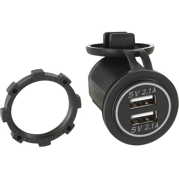 Dual USB auto lader 12V/24V 4.2A / Wit (Bulk)