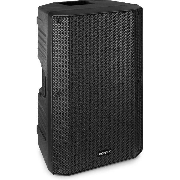 Speaker - Vonyx VSA15P - passieve speaker 15 - 1000W - Kunststof behuizing met wieltjes - Perfect voor mobiel gebruik