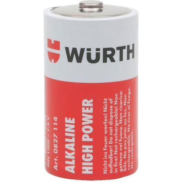 WURTH BATTERIJ ALKALINE D-MONO 1,5V