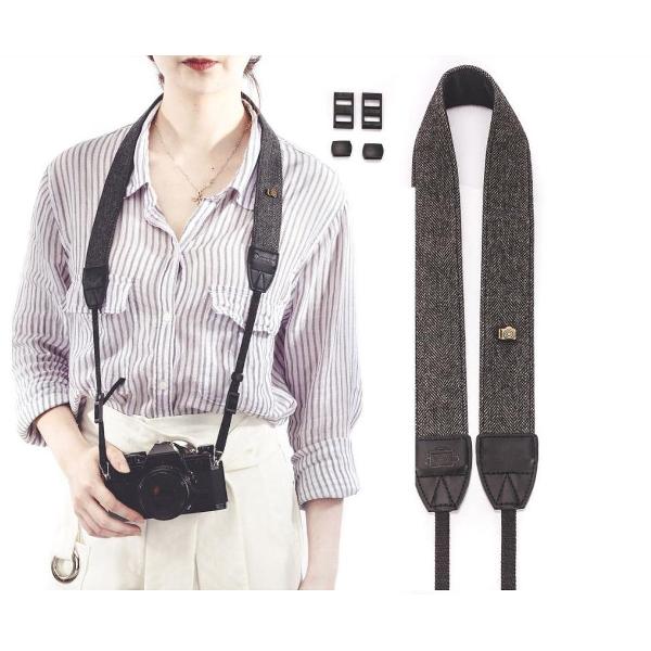 Cabantis Vintage Camera Strap|Camera Strap|Camera Riem|Zwart|Grijs