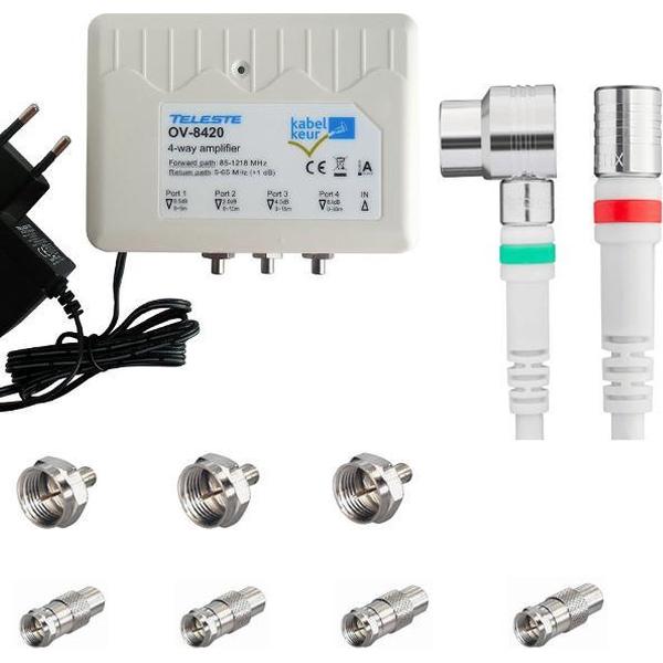 Teleste OV-8420 1218 MHz antenneversterker met installatiepakket