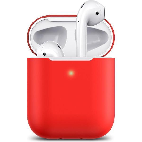 Hoesje / case / beschermhoesje geschikt voor Apple Airpods (gen. 1 &2) - ESR - Zeer mooi ontworpen hoesje, kwalitatief – Breeze– geschikt voor draadloos opladen & met led indicator opening – ROOD