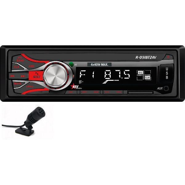 KDX Audio Autoradio met Bluetooth, USB, AUX handsfree - 4x40Watt - R-031BT24V - 24Volt