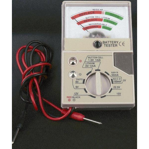 Batterijtester kompleet voor AA, AAA, knoopcellen, lithium, fotocellen, batterijblokjes enz.