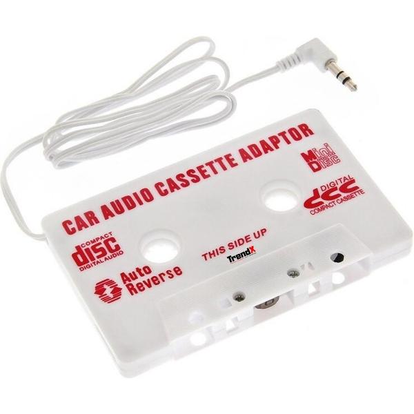 Cassette Adapter naar 3.5 mm Aux Jack - Auto Radio Casette Aux naar iPhone / iPod /Android en MP3 Speler - Wit