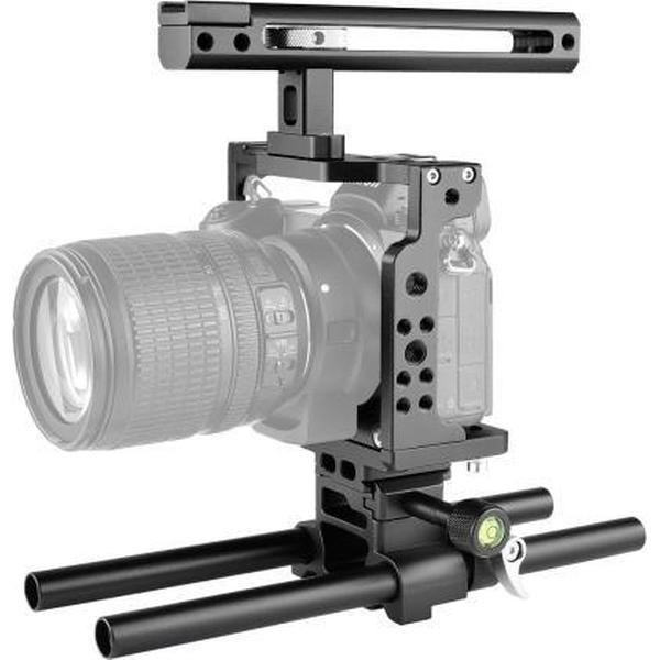 YELANGU C15 YLG0711A Videocamera-kooistabilisator met handvat en railstang voor Nikon Z6 / Z7 (zwart)
