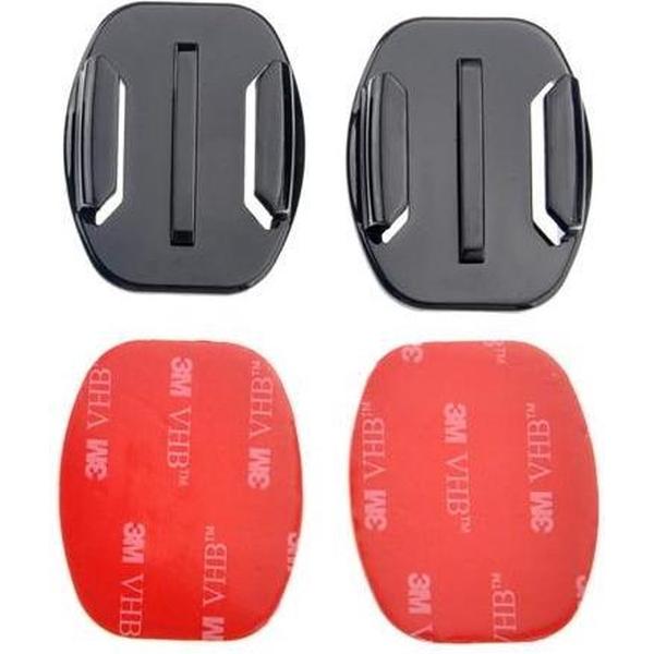 Vlakke Plakker / Flat Adhesive Mount incl. Quick Release Aansluiting (GoPro / SJCAM / Denver / Rollei) 2-Pack