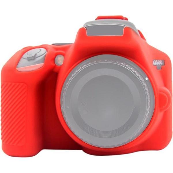 PULUZ zachte siliconen beschermhoes voor Nikon D3500 (rood)