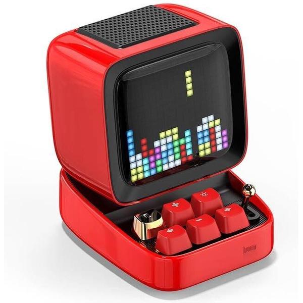 Divoom® Ditoo Draagbare Bluetooth Speaker Met Retro Pixeldisplay - Retro Games - Retro Radio Inclusief Opbergdoos - Rood