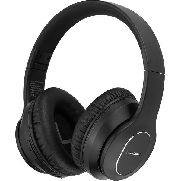 PowerLocus Draadloze Active Noise Cancelling Over-Ear Koptelefoon - Bluetooth Hoofdtelefoon - Met microfoon - Zwart