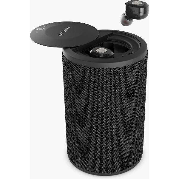 LEDWOOD LD-ST-9-BLK DUAL ST9 2-in-1 Bluetooth speaker met geïntegreerde in-ear earphones, zwart
