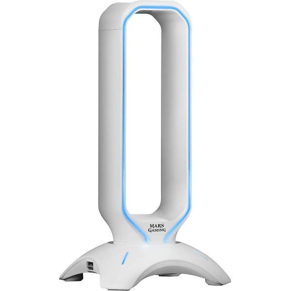 headset stand ​​- ZINAPS Gaming MHHXW Gaming Headset Stand RGB Flow + 2x USB 2.0 White