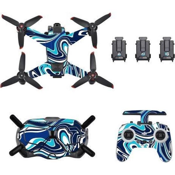 STARTRC UAV + afstandsbediening + bril Lichaamsbeschermende PVC-sticker voor DJI FPV (kleurrijk blauw)